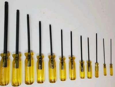 Vintage Bondhus 12 Ball End Hex Tools Allen Key SAE Set. Straight Handle - Image 1 of 4