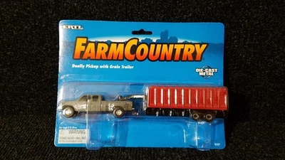 ERTL 1/64th GMC Grey Dually Pickup with Grain Trailer #4337 - Image 1 of 4