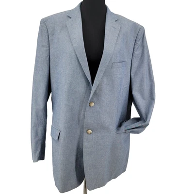 Chaqueta Blazer Abrigo Deportivo Saddlebred Para Hombre Azul Claro Denim-Look 100% Algodón 44L Foto 1 de 4