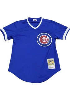 Chicago Cubs Cooperstown Collection Mitchell & ness V-Neck L Pullover Jersey  - Picture 1 of 6