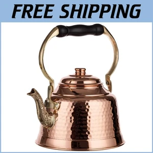Elegante Vintage Design Kupfer Teekanne - handgehämmert 1,5 Quart Kapazität - Bild 1 von 10