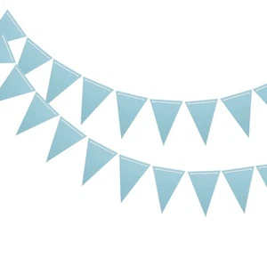 2 Pcs 20 Feet Light Blue Pennant Banner Flags String Triangle Hanging - Picture 1 of 7