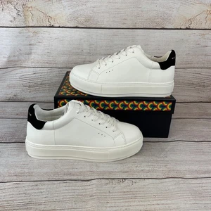 Tenis Kurt Geiger London Laney para mujer talla 40 (9) cuero negro blanco - Imagen 1 de 11