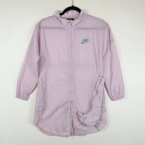 Nike Girls Medium Lavender Retro Packable Bum Bag Sheer Nylon Windbreaker Jacket - Picture 1 of 11
