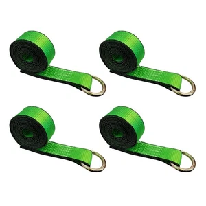 Paquete de 4 correas de lazo de 2" x 10' EE. UU. con junta tórica automática para remolque de remolque elevador de ruedas - Imagen 1 de 7