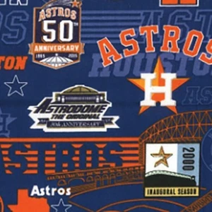 Houston Astros 50th Anniversary MLB American League West Cotton Fabric - Picture 1 of 2