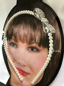 Haarreif Perlen Strass-Schleife Diadem Hochzeit Schützenfest Hofstaat - Bild 1 von 2