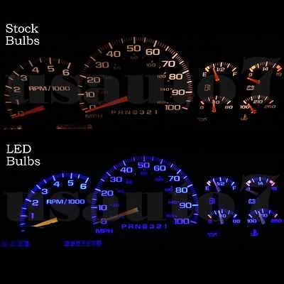 NEW Dash Cluster Gauges BLUE SMD LED LIGHT KIT Fit 95-98 Chevy C1500 K1500 Truck Foto 1 de 4