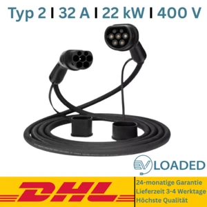 Ladekabel Typ 2 – Typ 2 (32 A, 3 Phasen, 22 kW) – 10 m - Bild 1 von 5