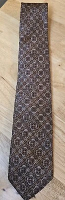 Gravata vintage John Weitz da Birmânia marrom ferrugem bronzeada medalhão gravata em excelente estado usado  - Imagem 1 de 4