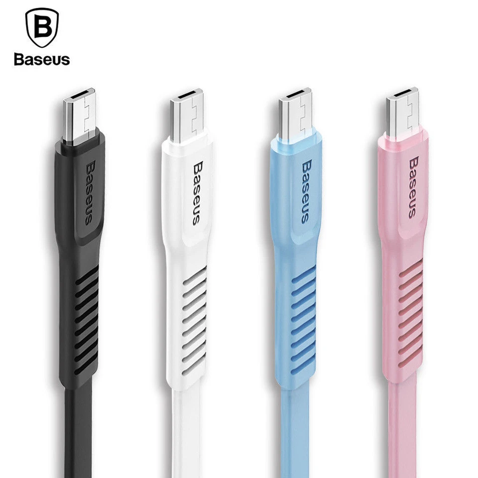 Baseus Flat Micro USB Cable Fast Data Sync Charging Android Phone Charger - Image 1 of 4