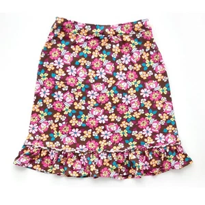 Hanna Andersson Blumen Rock Gr. S lebendige Baumwolle Stretch Rüschen - Bild 1 von 7