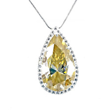 20 Ct Certified Treated Champagne Diamond Pendant with Accents in 925 Silver.