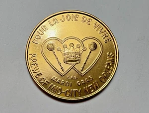 KREWE OF MID-CITY NEW ORLEANS -1968 POUR LA JOIE VIVRE DOUBLOON - Picture 1 of 2