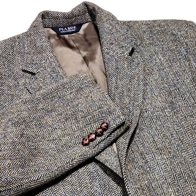 Jos. A. Bank Harris Tweed Wool Blazer Herringbone Sport Coat Jacket 41R - Image 1 of 4