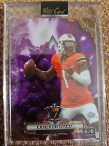 2024 Wild Card 7 Card Studs /6 PRC RC Rookie - Cameron Cam Ward Miami Hurricanes - Picture 1 of 2