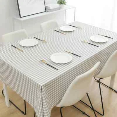Plastic PVC Rectangle Square Table Cloth Oil Proof Wipeable Table Covers - Image 1 of 4