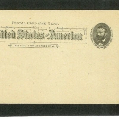 US UX10 Postal Card   UNUSED   "Grant"   1 Cent Value    1891  issue - Image 1 of 3