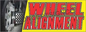 3'x8' WHEEL ALIGNMENT BANNER BIG Outdoor Signs Cars Autos Repairs Tires Service - Picture 1 of 3