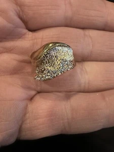 JTV Moda Al Massimo 18k Yellow Gold Over Bronze BELLA LUCE Diamonds Size 8 NEW - Picture 1 of 9