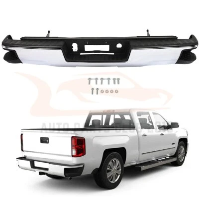 Chrome Rear Step Bumper Assembly for 2014-2018 Chevy Silverado GMC Sierra 1500 — 第 1/4 张图片