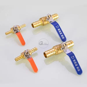 8/10/12/16/19mm Hose Barb Inline Water Gas Fuel Line Shut-off Brass Ball Valve - Picture 1 of 12