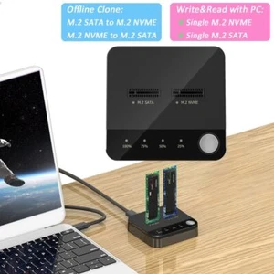 Dual Rotors Reading Hard Drive Docking Station Dual-Bay Offline Clone - Afbeelding 1 van 11