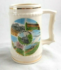 Vtg STEAMTOWN USA Pottery Mug Stein Collectible Railroad U.P. "BIG BOY" VT NH - Picture 1 of 11
