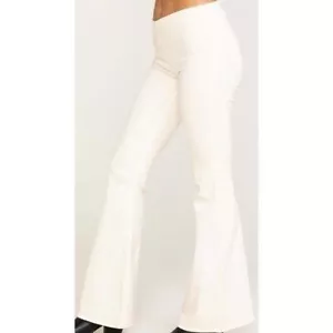 We The Free People Penny Pull On Flare Jeans Ivory White Stretch 26 - Picture 1 of 7