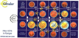 Gibraltar 2002 New Coins in Europe MS First Day Cover FDC - Picture 1 of 2