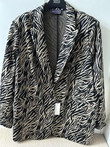 Marks & Spencer Collection Animal Print Jacket In Brown Mix Size 22 NEW RRP £55 - Picture 1 of 5