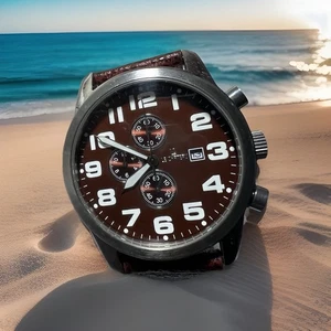 le chateau watch, chronograph, date, chocolate brown,48mmCase, men’s watch,clean - Picture 1 of 10