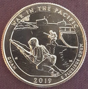 2019 W West Point Quarter War In The Pacific, Guam Circulated Nice Coin ( Look ) - Picture 1 of 2