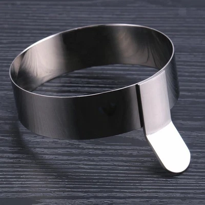 Edelstahl 9cm Pfannkuchen Spiegeleierform Runde Eier Form mit Griff Silber - Bild 1 von 4