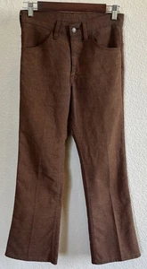 Vintage 70s Levis Pants Big E Black Tab Brown Flare Sta Prest Pant Men 27x26.5 - Picture 1 of 15