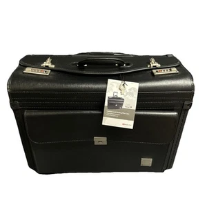 Monolith Leather Look Rolling Pilot Case Black Model 2179 - Afbeelding 1 van 8