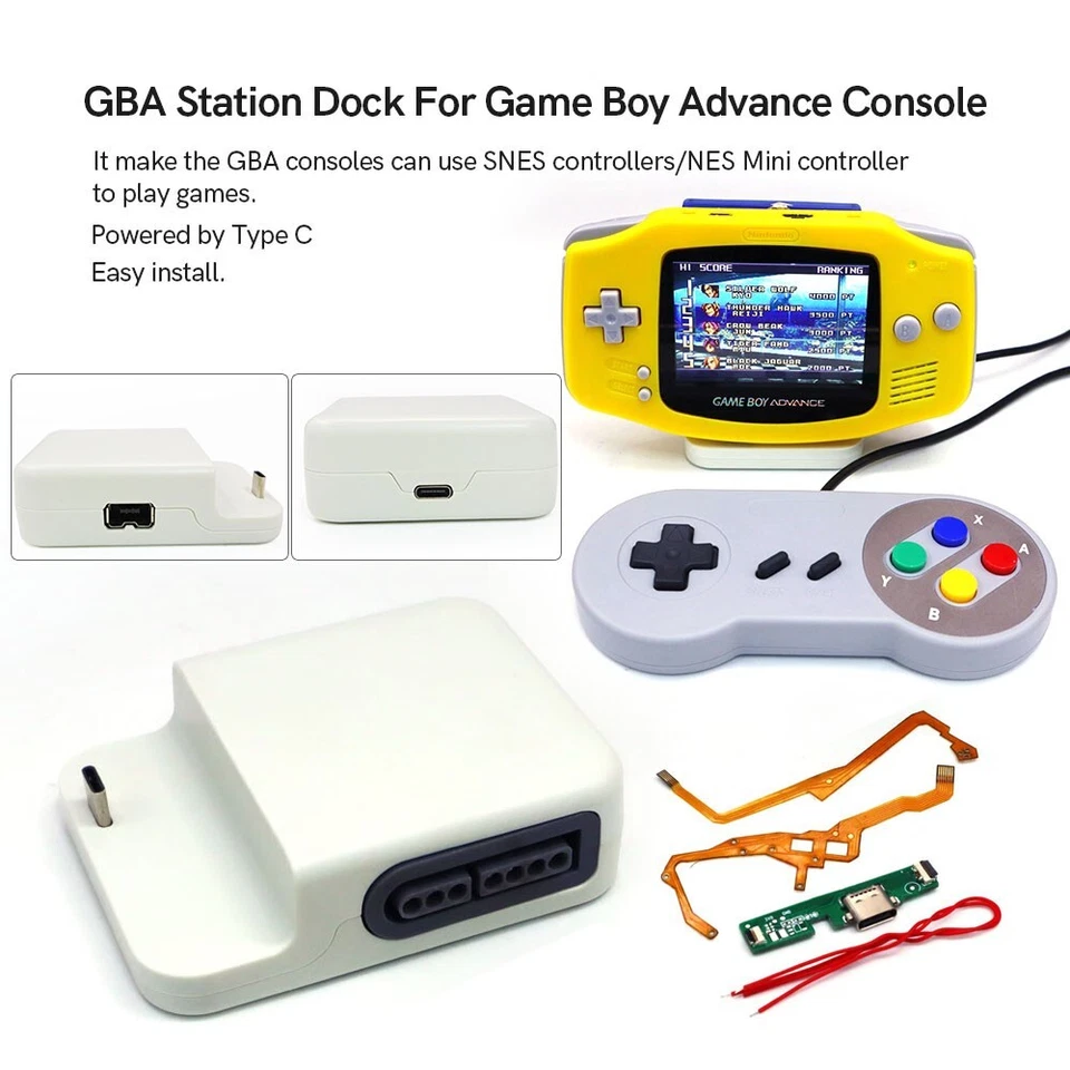 Type-C GBA Station Dock For Game Boy Advance Console GBA Controller Station Dock