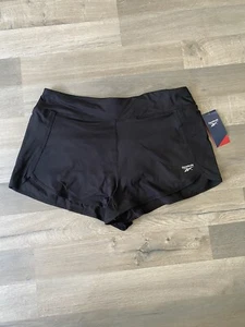 Reebok Shorts Slim Power Vector Athletic Black XLARGE Moisture Wick Lightweight - Picture 1 of 11