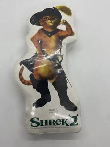 Vintage Shrek 2 Puss in Boots shrink Wrap Promo Shirt 2004 Youth Xl/Adult S - Picture 1 of 3