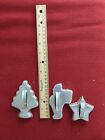 VINTAGE ALUMINUM lot of 3 CHRISTMAS COOKIE CUTTERS SANT CLAUS TREE & STAR