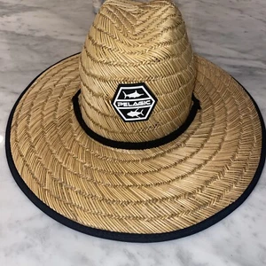Pelagic Straw Sun Hat Camo One Size Chin Strap - Picture 1 of 5