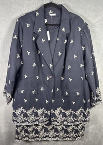 Conjunto de vestido de dos piezas vintage Newport News Styleworks con chaqueta negro talla 24W nuevo con etiquetas - Imagen 1 de 14