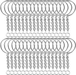 Paxcoo 50 Piezas Llaveros con Cadena y 50 Piezas Anillos de Salto, Juego de Anillos de Llavero Encontrar - Imagen 1 de 12