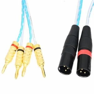1 coppia 4 mm banana deluxe a XLR 3 pin toppa altoparlante audio maschio cavo DJ PRO PA - Foto 1 di 7