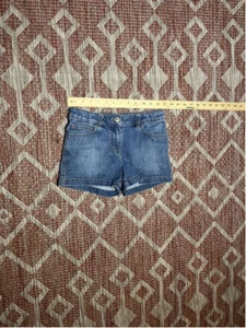 Mini Boden Little Girl Blue Denim Shorts with Heart Pockets Size 11 - Picture 1 of 5