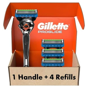 Gillette Fusion ProGlide Razor for Men, FLEXBALL HANDLE + 4 Blade Refills - Picture 1 of 6