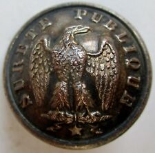 Rare bouton en métal doré à l'aigle Impérial : Sureté Publique, de 22 mm