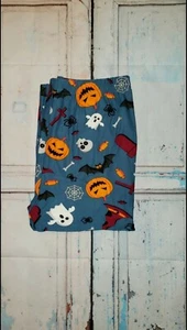Buttery Soft STEEL BLUE Halloween MOTIF Leggings-ONESIZE - Picture 1 of 5