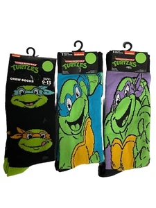 TMNT CREW SOCKS Set Of 3 Pairs Donatello Leonardo Michelangelo Raphael 9-13 6-12 - Picture 1 of 7