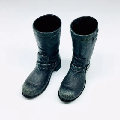 HOT TOYS 1/6 T800 TERMINATOR 2 JUDGMENT DAY MMS117 Black LEATHER BOOTS - Image 1 of 4